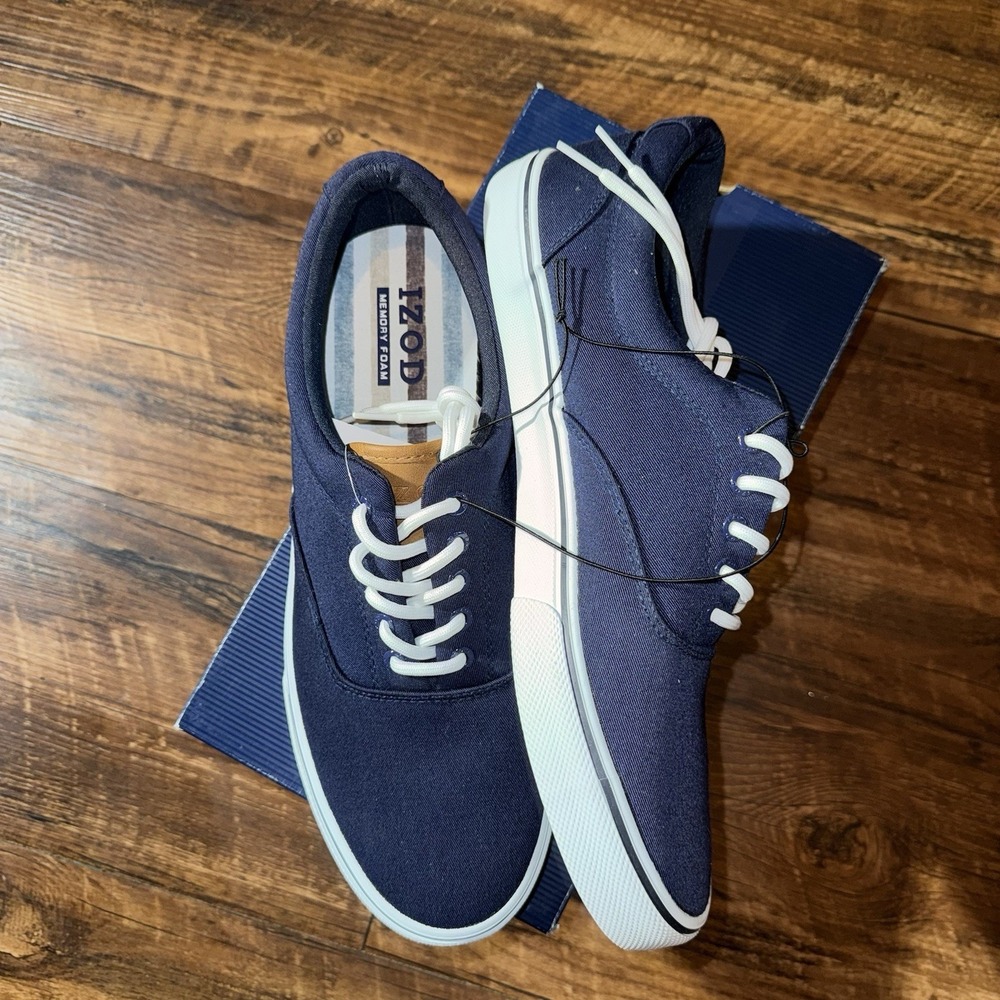 Izod Men's Size 12 Navy Canvas Rangley Lace Up Sneakers‎ NEW